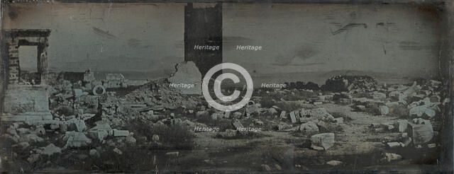 Ruins and Foreground, Acropolis, Athens, 1842. Creator: Joseph Philibert Girault De Prangey.