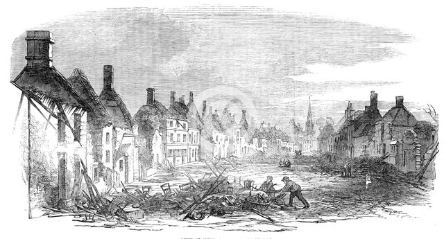 Ruins at Olney, after the recent fire, 1854. Creator: Unknown.