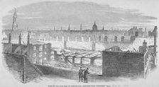 Ruins at London Wall from Carpenters Hall as the result of a fire in 1849. Artist: Anon