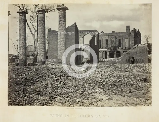 Ruins in Columbia, S.C., No. 2, 1865. Creator: George N. Barnard.