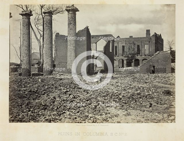 Ruins in Columbia, S.C., No. 2, 1865. Creator: George N. Barnard.
