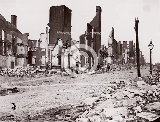 Ruins in Carey Street, Richmond, 1865. Creators: Thomas C. Roche, Alexander Gardner.