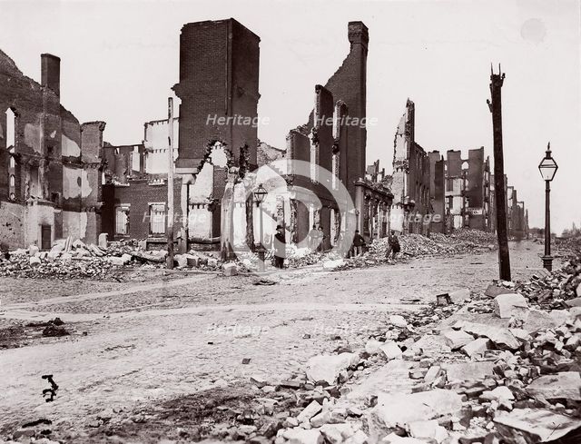 Ruins in Carey Street, Richmond, 1865. Creators: Thomas C. Roche, Alexander Gardner.