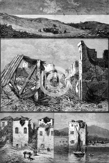 Ruins in Chios after the late disastrous earthquake, 1881. Creator: Unknown.