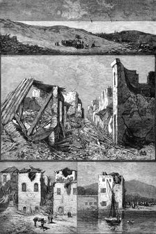 Ruins in Chios after the late disastrous earthquake, 1881. Creator: Unknown