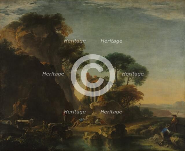 Ruins in a Rocky Landscape, c. 1640. Creator: Salvator Rosa (Italian, 1615-1673).