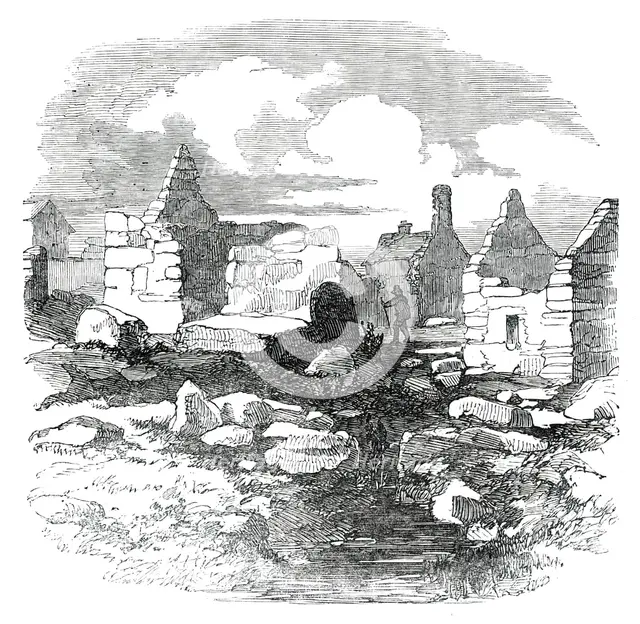 Ruins in the Village of Carihaken, County of Galway, 1850. Creator: Unknown.