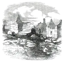 Ruins in the Village of Carihaken, County of Galway, 1850. Creator: Unknown