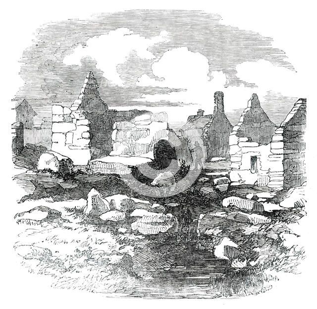 Ruins in the Village of Carihaken, County of Galway, 1850. Creator: Unknown.
