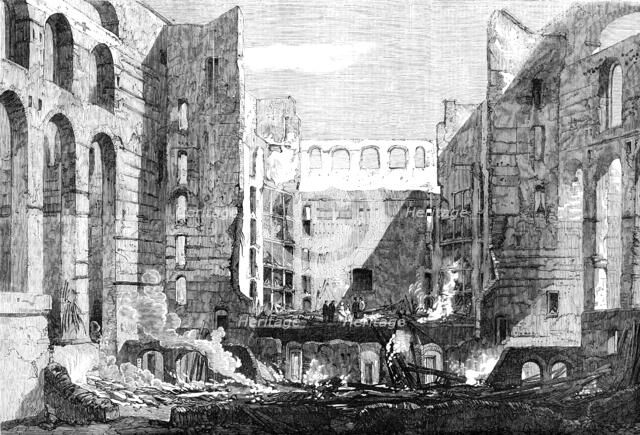 Ruins of Covent-Garden Theatre - Visit of Her Majesty and the Princess Royal, 1856.  Creator: Unknown.