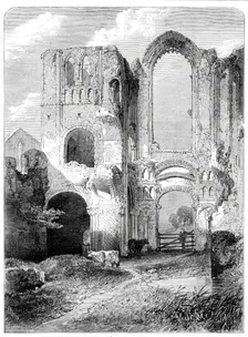 "Ruins of Castle Acre Priory, Norfolk", by R. P. Leitch, from the Royal Academy Exhibition, 1860. Creator: Unknown