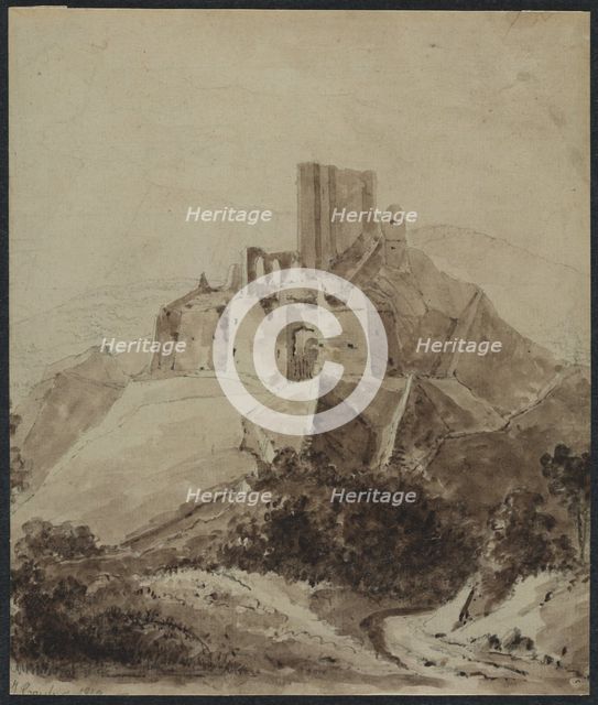 Ruins of Chateau dArque, 1819. Creator: Isidore Justin Taylor (French, 1789-1879).