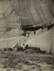 Ruins of Cliff Dwellings, Cañon de Chelly, Arizona, c. 1879-1881. Creator: John K. Hillers (American, 1843-1925)