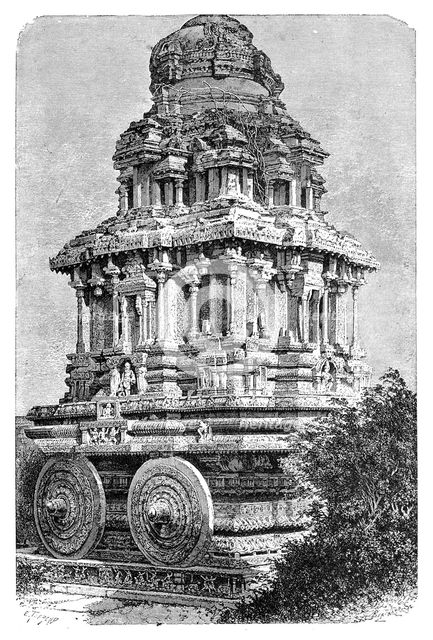 Ruins of a temple in Hampi, India, 1895.Artist: Bertrand