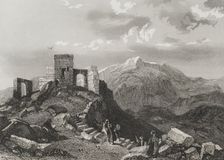 Ruins of a temple, Summit of Mount Sinai. 1840. Creator: Émile Rouargue