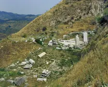 Ruins of a temple, Pergamon, Aeolis, Anatolia, Turkey, 2005. Creator: Unknown