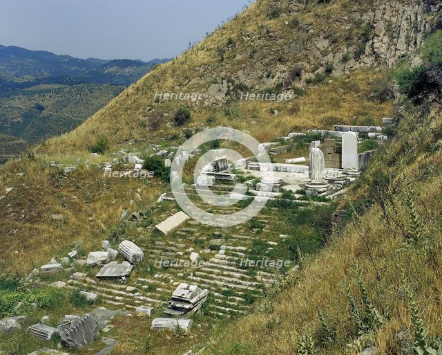 Ruins of a temple, Pergamon, Aeolis, Anatolia, Turkey, 2005.  Creator: Unknown.