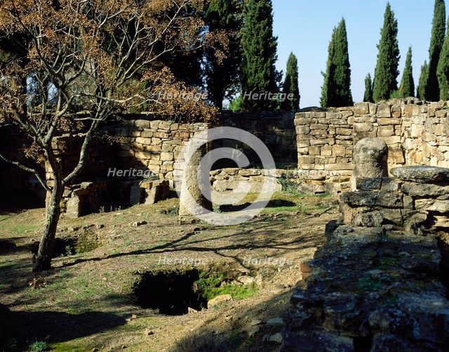 Ruins of a building, El Puig de Sant Andreu, Ullastret, Catalonia, Spain, (1999). Creator: LTL.