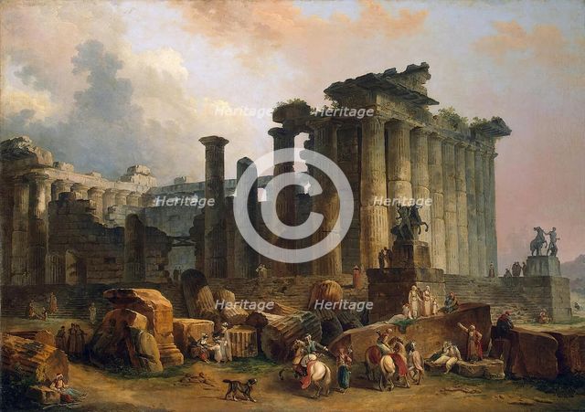 Ruins of a Doric Temple, 1783. Creator: Hubert Robert.