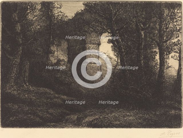 Ruins of an Ancient Aqueduct (Ruine d'un ancien aqueduc). Creator: Alphonse Legros.