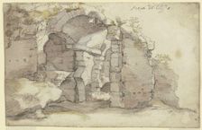 Ruins of an ancient barrel-vaulted building, c1620-1657. Creator: Bartholomeus Breenbergh
