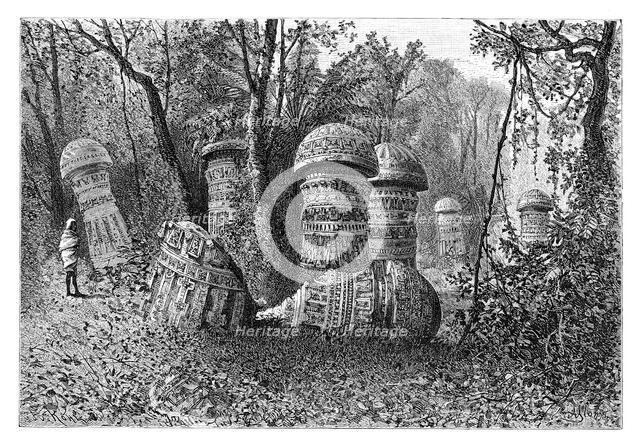 Ruins of an Ahom temple, Dinajpur, Upper Assam, India, 1895.Artist: Armand Kohl