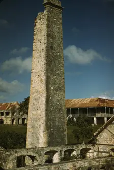 Ruins of an old sugar mill and plantation house, vicinity of Christiansted, Saint Croix, V.I., 1941. Creator: Jack Delano