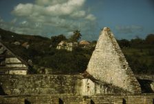 Ruins of an old sugar mill and plantation house, vicinity of Christiansted, Saint Croix, V.I., 1941. Creator: Jack Delano