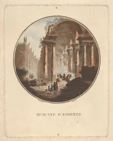 Ruins of Athens with a vaulted portico, ca. 1770-1808. Creator: Laurent Guyot