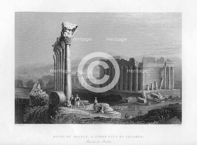 'Ruins of Balbec, a Store-City of Solomon', 1841.  Creator: Robert Sands.