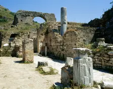 Ruins of brothel (lupanare), Ephesus, Turkey, 2nd century AD (1999). Creator: LTL