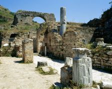 Ruins of brothel (lupanare), Ephesus, Turkey, 2nd century AD (1999). Creator: LTL