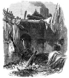 Ruins of buildings at Old Ford, Bow, destroyed by the late gale, 1868. Creator: Unknown