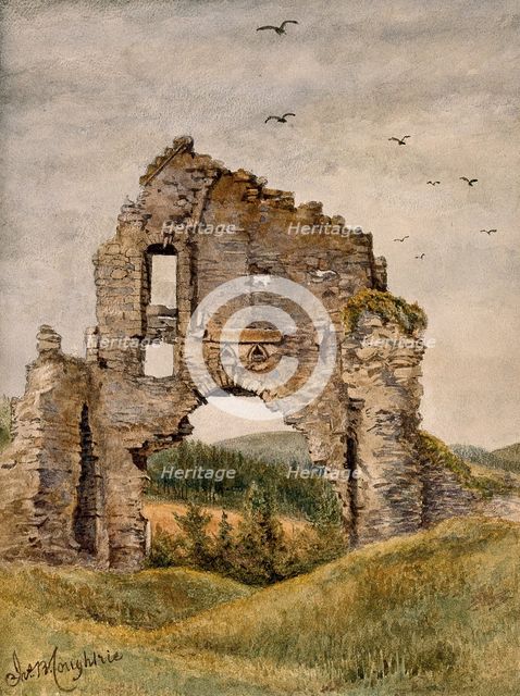 Ruins of Kildrummy Castle, Aberdeenshire, frequented by Sir Patrick Manson, 1889. Creator: James Billington Coughtrie.