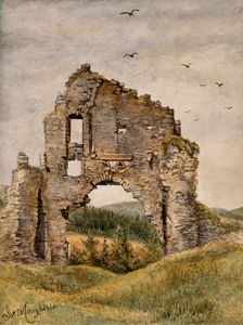 Ruins of Kildrummy Castle, Aberdeenshire, frequented by Sir Patrick Manson, 1889. Creator: James Billington Coughtrie
