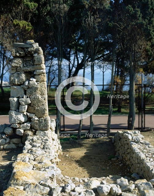 Ruins of House of the Peristyle, Greek colony, Empuries, Catalonia, Spain, c200-100 BC (1999).  Creator: LTL.