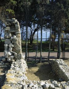 Ruins of House of the Peristyle, Greek colony, Empuries, Catalonia, Spain, c200-100 BC (1999). Creator: LTL