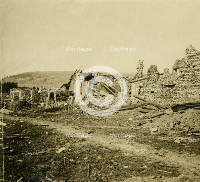 Ruins of Les Éparges, northern France, c1914-c1918.  Artist: Unknown.