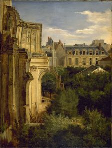 Ruins of Saint-Louis-du-Louvre church and Longueville mansion, c1833. Creator: Lina Jaunez