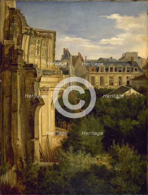 Ruins of Saint-Louis-du-Louvre church and Longueville mansion, c1833. Creator: Lina Jaunez.