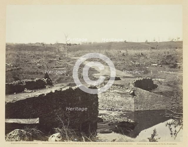 Ruins of Stone Bridge, Bull Run, March 1862. Creators: Barnard & Gibson, George N. Barnard, James F. Gibson.
