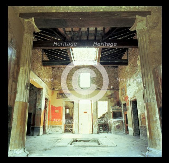 Ruins of Pompeii, interior of the house of Menander.
