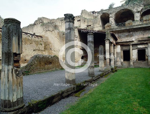 Ruins of palaestra (wrestling school), Herculaneum, Italy, 2002. Creator: LTL.