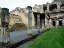 Ruins of palaestra (wrestling school), Herculaneum, Italy, 2002. Creator: LTL