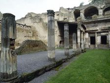 Ruins of palaestra (wrestling school), Herculaneum, Italy, 2002. Creator: LTL