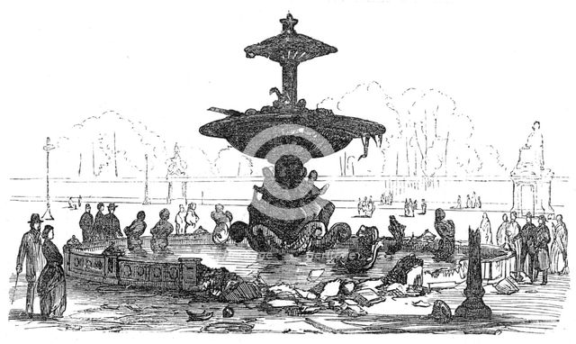 Ruins of Paris: fountain in the Place de la Concorde, 1871. Creator: Unknown.