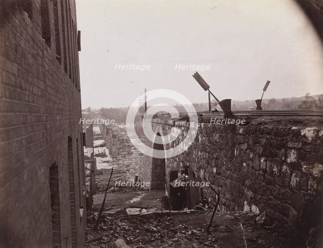 Ruins of Richmond & Petersburg Railroad Bridge, Richmond, Virginia, ca. 1865. Creator: Alexander Gardner.