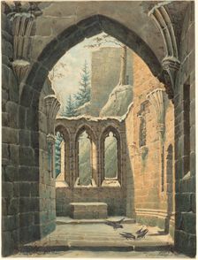 Ruins of the Oybin Monastery in Winter, c. 1830. Creator: Karl Heinrich Beichling