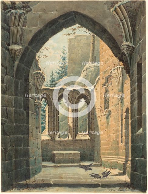 Ruins of the Oybin Monastery in Winter, c. 1830. Creator: Karl Heinrich Beichling.