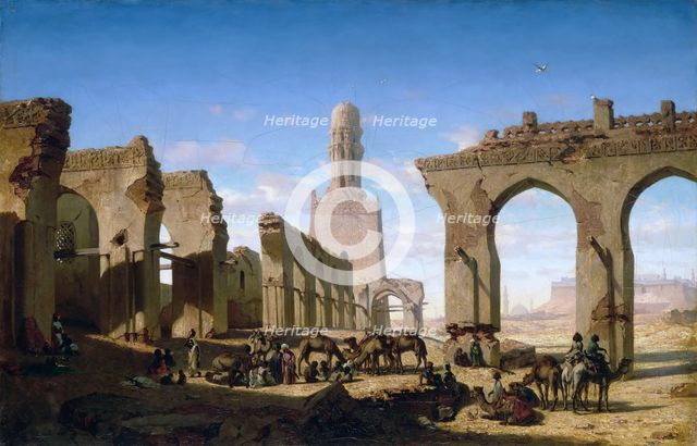 Ruins of the Al-Hakim Mosque in Cairo. Artist: Marilhat, Prosper (1811-1847)